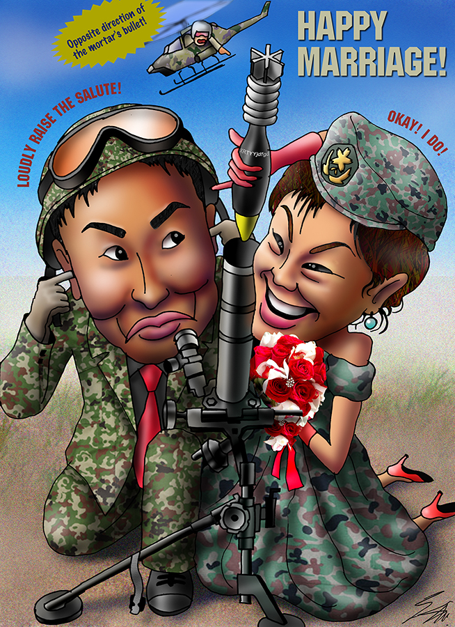 ブライダルボードサンプルの似顔絵